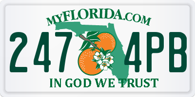 FL license plate 2474PB