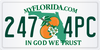 FL license plate 2474PC