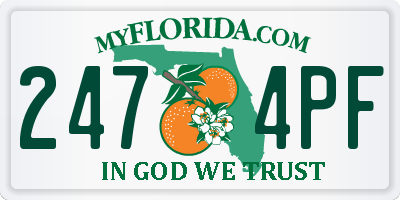 FL license plate 2474PF