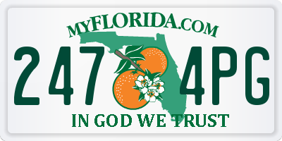 FL license plate 2474PG