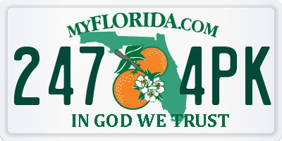 FL license plate 2474PK