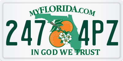 FL license plate 2474PZ