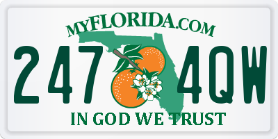 FL license plate 2474QW