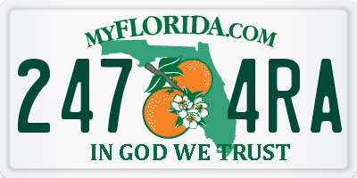 FL license plate 2474RA