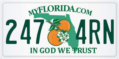 FL license plate 2474RN
