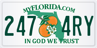 FL license plate 2474RY