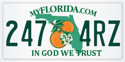 FL license plate 2474RZ