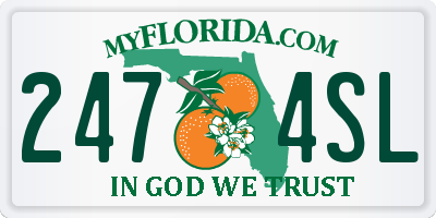 FL license plate 2474SL