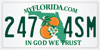 FL license plate 2474SM