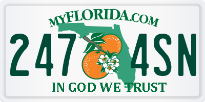 FL license plate 2474SN