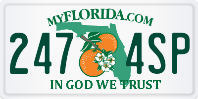 FL license plate 2474SP