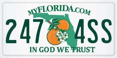 FL license plate 2474SS
