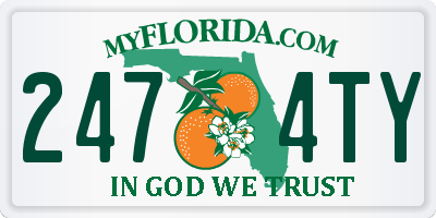 FL license plate 2474TY
