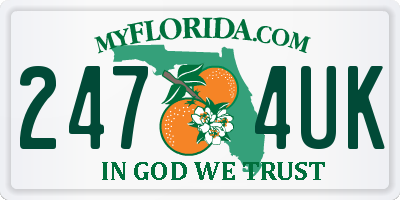 FL license plate 2474UK