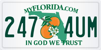 FL license plate 2474UM