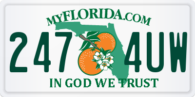 FL license plate 2474UW