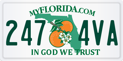 FL license plate 2474VA