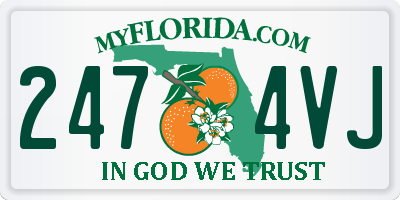 FL license plate 2474VJ