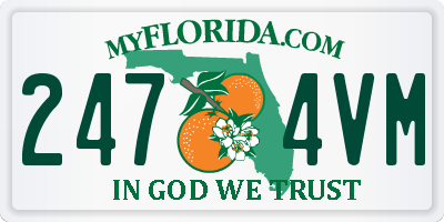 FL license plate 2474VM