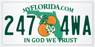 FL license plate 2474WA