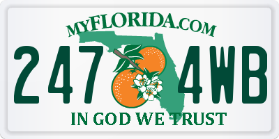 FL license plate 2474WB