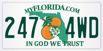 FL license plate 2474WD