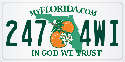 FL license plate 2474WI