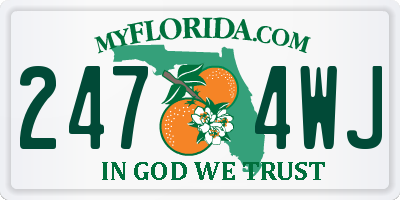 FL license plate 2474WJ