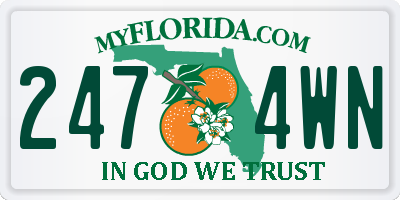 FL license plate 2474WN