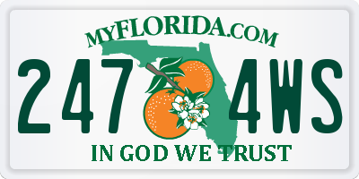 FL license plate 2474WS