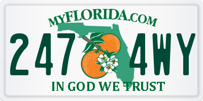 FL license plate 2474WY