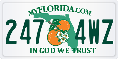 FL license plate 2474WZ