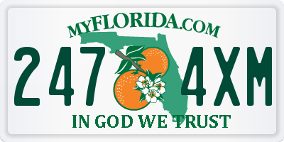 FL license plate 2474XM