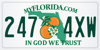 FL license plate 2474XW