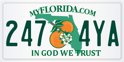 FL license plate 2474YA