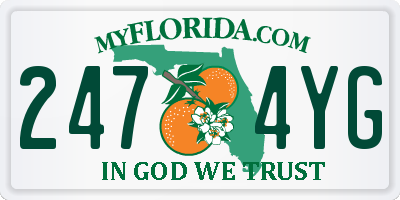 FL license plate 2474YG
