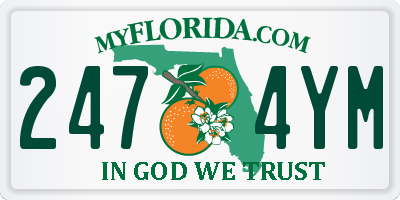 FL license plate 2474YM