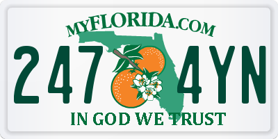 FL license plate 2474YN