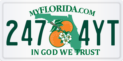 FL license plate 2474YT