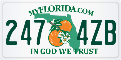 FL license plate 2474ZB