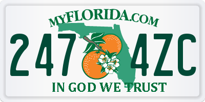 FL license plate 2474ZC