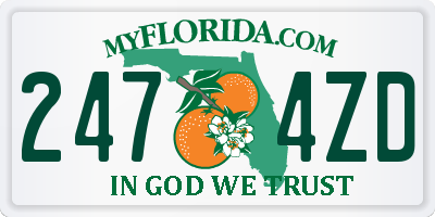 FL license plate 2474ZD
