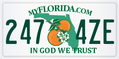 FL license plate 2474ZE