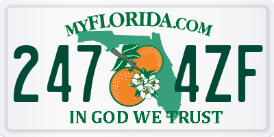 FL license plate 2474ZF