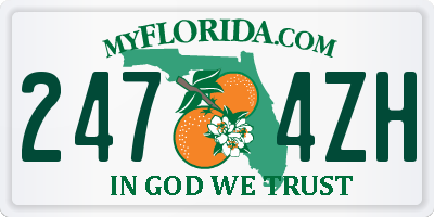 FL license plate 2474ZH