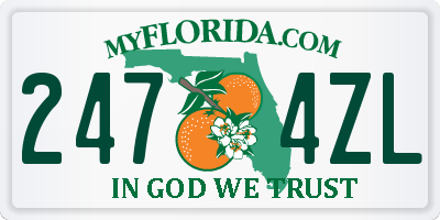 FL license plate 2474ZL