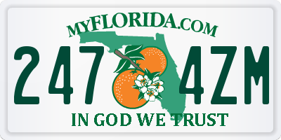 FL license plate 2474ZM