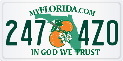 FL license plate 2474ZO