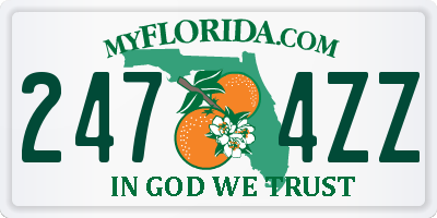 FL license plate 2474ZZ