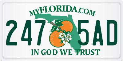 FL license plate 2475AD